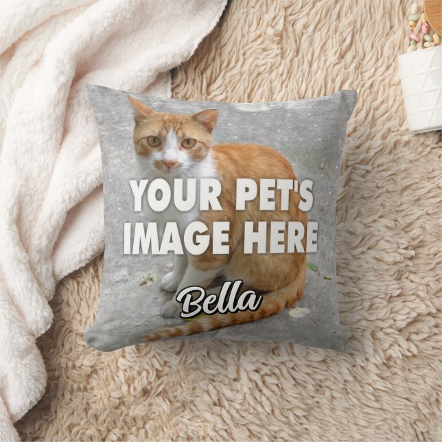 Your Cat Photo Throw Pillow (Blanket)