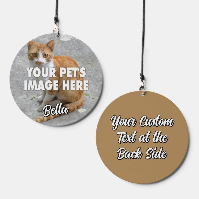 Your Cat Photo Wind Chime (Front & Back)