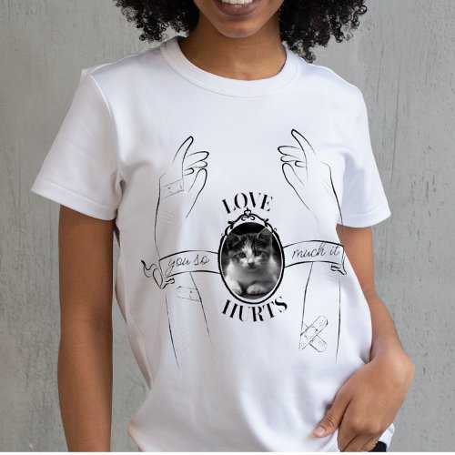 Your cats face on shirt black and white
