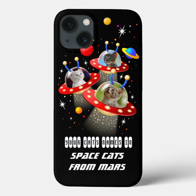 Your Cats in an Alien Spaceship UFO Sci Fi Film Ca Case-Mate iPhone Case (Back)