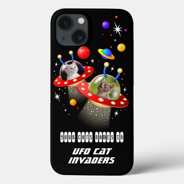 Your Cats in an Alien Spaceship UFO Sci Fi Film Ca Case-Mate iPhone Case (Back)