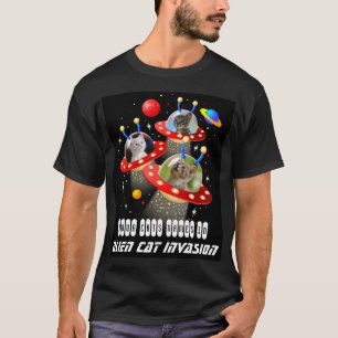 Your Cats in an Alien Spaceship UFO Sci Fi Film T-Shirt