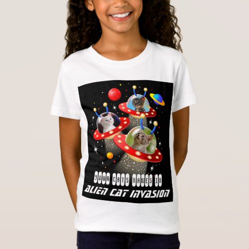 Your Cats in an Alien Spaceship UFO Sci Fi Film T_Shirt
