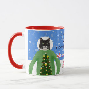 Your Cats in Ugly Christmas Sweaters Custom Photo Mug