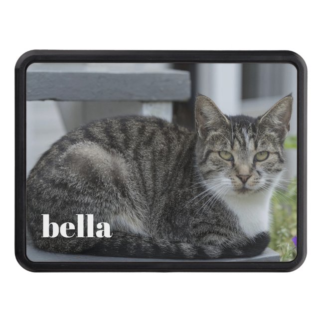 Your Cat's Name and Pet Photo Template Hitch Cover (Front)