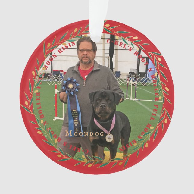 Your Champion Dog 2 Photo Acrylic Ornament (Front)