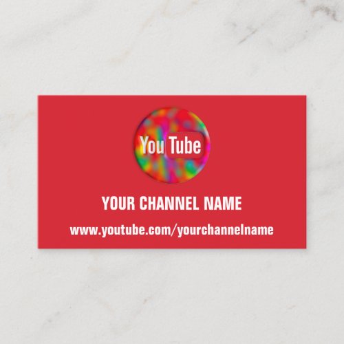 YOUR CHANNEL NAME YOUTUBER SUSCRIBE LOGO  BUSINESS CARD