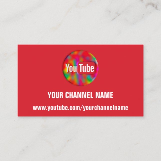 YOUR CHANNEL NAME YOUTUBER SUSCRIBE LOGO  BUSINESS CARD (Front)