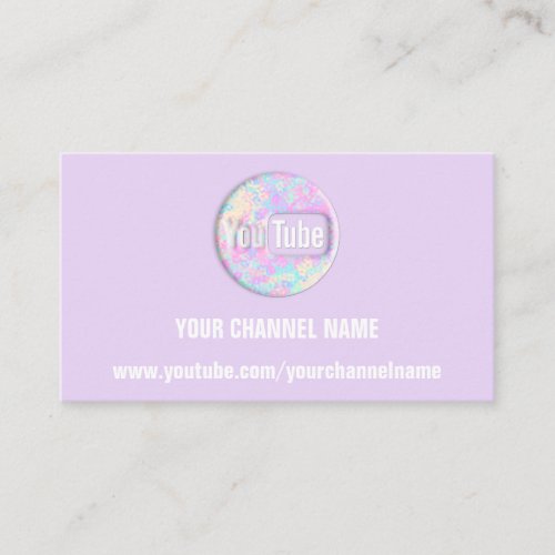 YOUR CHANNEL NAME YOUTUBER SUSCRIBE LOGO QR PASTEL BUSINESS CARD