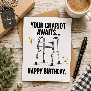 Your Chariot Awaits… Happy Birthday! Holiday Card