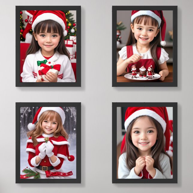 Your Child 4 Portraits Templates Wall Art Sets (Front)
