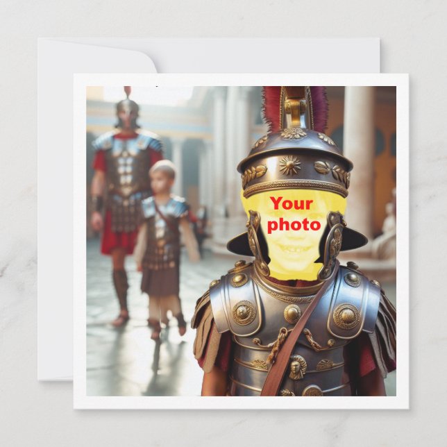 Your child as roman warrior, Gladiator card (Front)