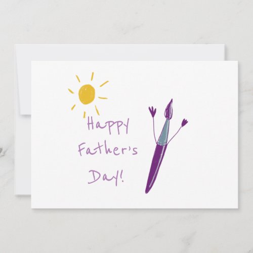 Your Childs Artwork Fathers Day  Holiday Card