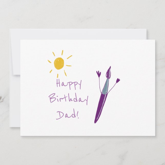 Your Child’s Artwork For Dad Holiday Card (Front)