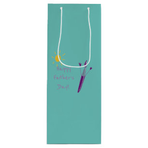 Your Child’s Artwork For Dad Wine Gift Bag