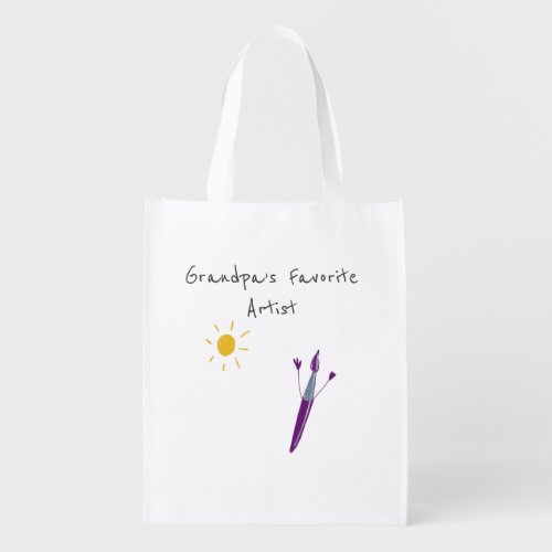 Your Childs Artwork For Grandpa Grocery Bag