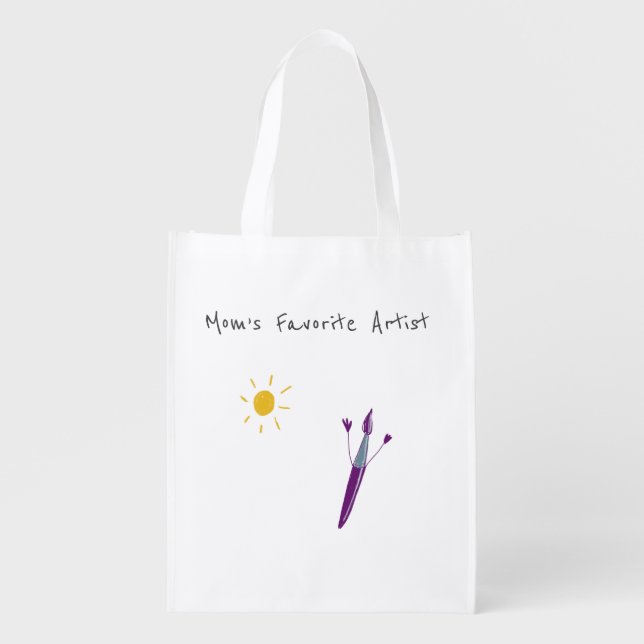 Your Child’s Artwork For Mom Grocery Bag (Front)