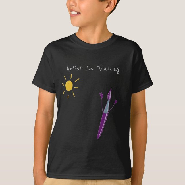 Your Child’s Artwork On A Boy’s Black T-Shirt (Front)