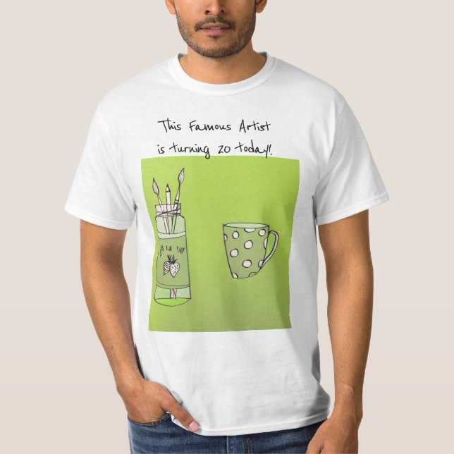 Your Child’s Artwork On A Man’s Birthday T-Shirt  (Front)