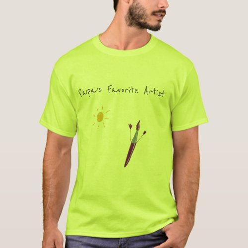 Your Childs Artwork On A Mans T_Shirt