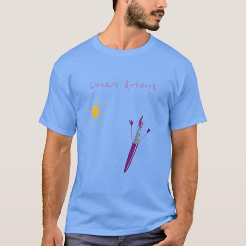 Your Childs Artwork On A Mens T_Shirt