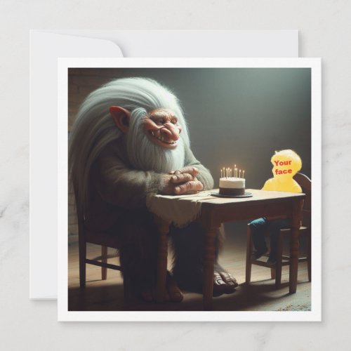 Your child with a troll magical birthday card
