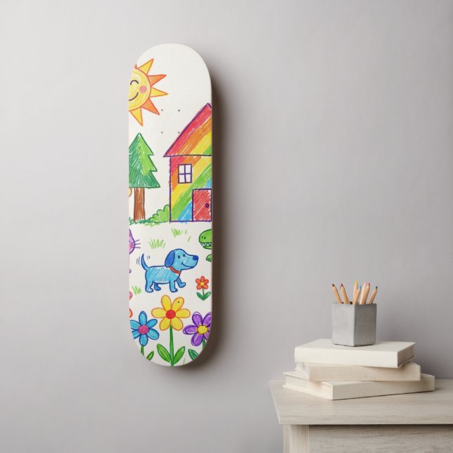 Your Childs Artwork One Of A Kind Personalized Skateboard (Wall Art)