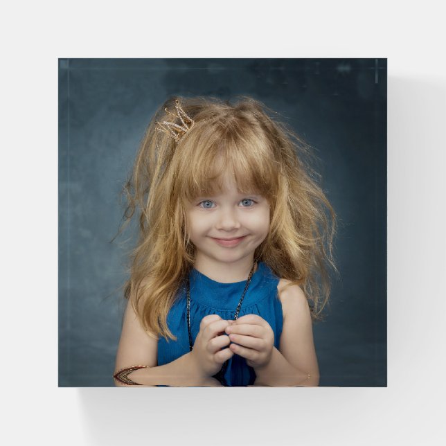 Your Child's Custom Photo Portrait Paperweight (Front)