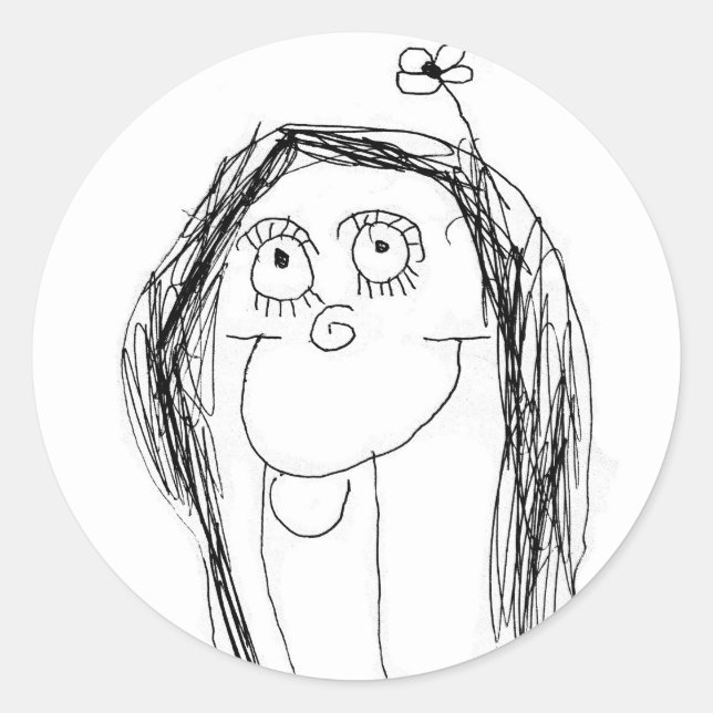 Your Child's Drawing - Mother's Day Gift Classic Round Sticker (Front)