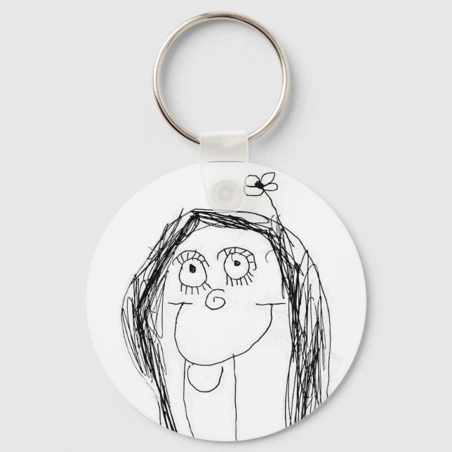 Your Child's Drawing - Mother's Day Gift Keychain (Front)