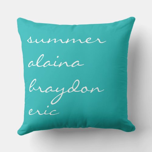 Your Childs Name Children Brother Sisters Baby Throw Pillow