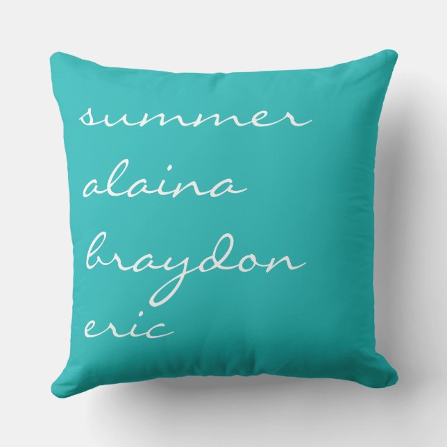 Your Childs Name Children Brother Sisters Baby Throw Pillow (Back)