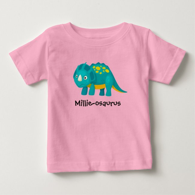 Your Child's Name Dinosaur Design Tee Shirt