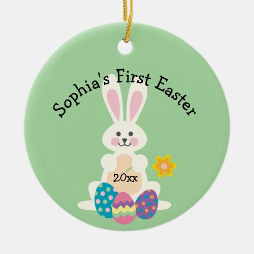 Your Childs Name First Easter Bunny Ornament