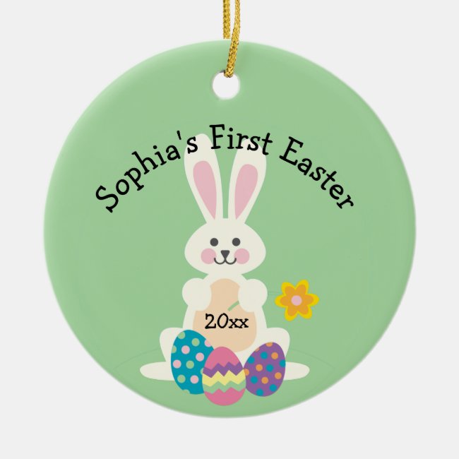 Your Child's Name First Easter Bunny Ornament