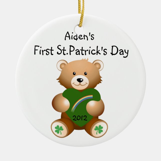 Your Child's Name First St.Patrick's Day Ornament (Front)