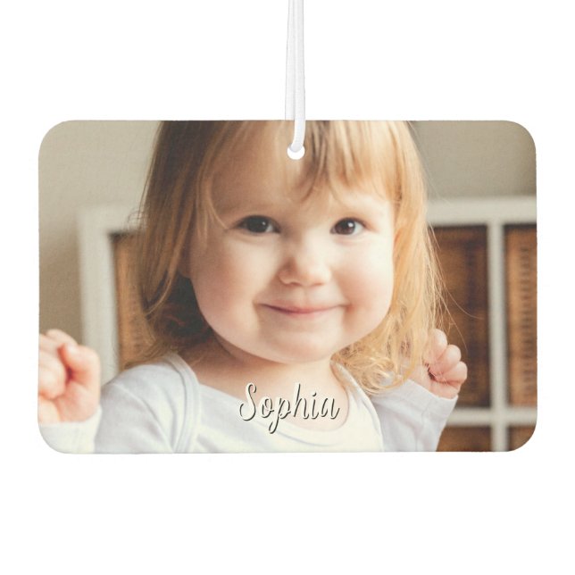 Your Child's Photo & Script Name Air Freshener (Front)