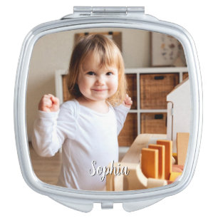 Your Child's Photo & Script Name Compact Mirror