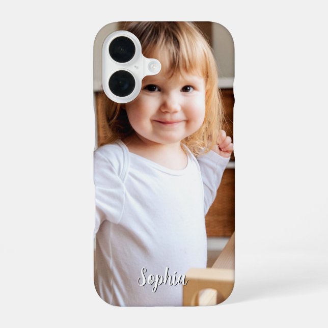 Your Child's Photo & Script Name Iphone Case (Back)