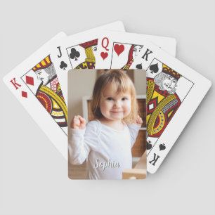 Your Child's Photo & Script Name Poker Cards