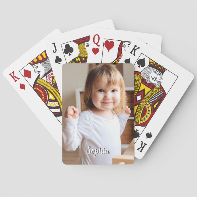 Your Child's Photo & Script Name Poker Cards (Back)