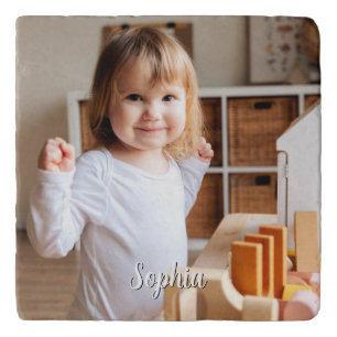 Your Child's Photo & Script Name Trivet