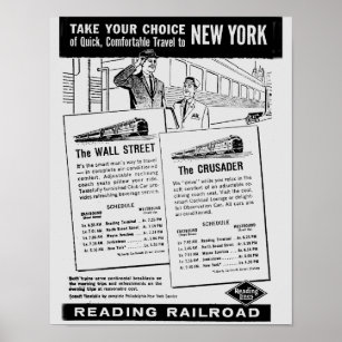 Your Choice of Trains to New York Poster