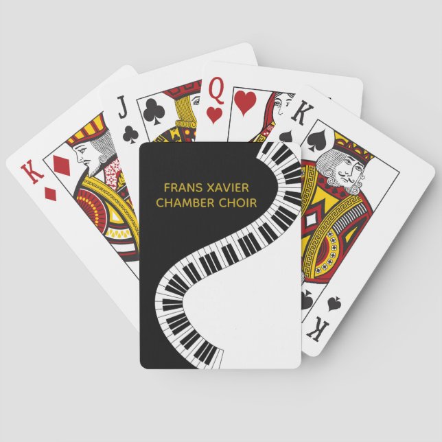 Your Choir Name Piano Keyboard Musical Poker Cards (Back)