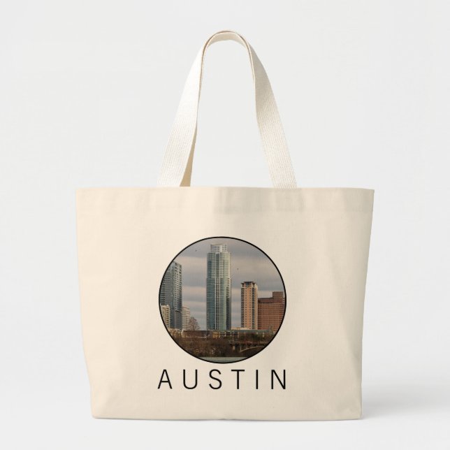 Your City Photograph Custom Round Large Tote Bag (Front)