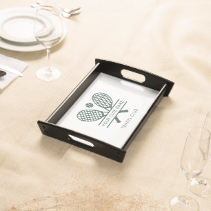 Your Club Country Name Tennis Team Rackets Motif Serving Tray