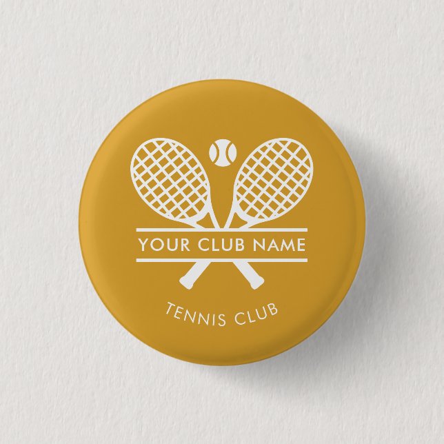 Your Club Name Lawn Tennis Racket Icons Team Swag Button (Front)