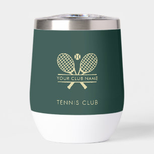 Your Club Name Tennis Players Swag Green Any Color Thermal Wine Tumbler