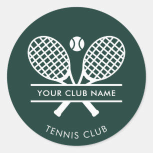 Your Club Name Tennis Sports Green Any Color Classic Round Sticker
