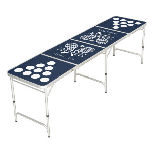 Your Club Name Tennis Team Custom Navy Blue Beer Pong Table